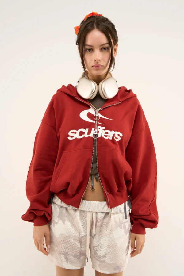 PRODUCTO 1 A Logo Red Zipped Hoodie