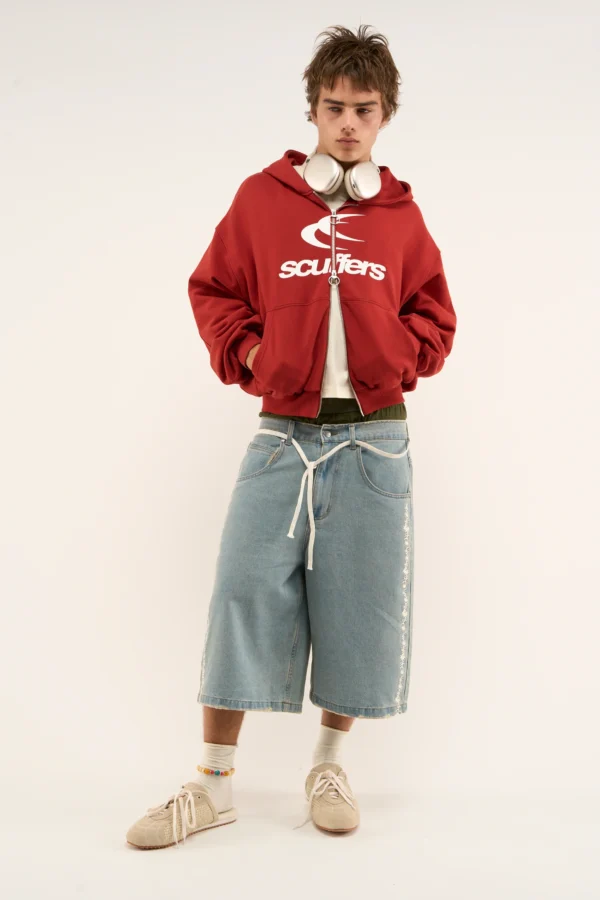 PRODUCTO 1 D Logo Red Zipped Hoodie