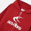 PRODUCTO 1 F Logo Red Zipped Hoodie